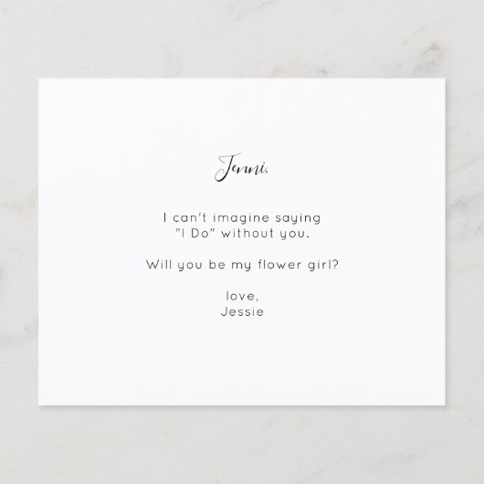 Budget Sei mein Blumenmädchen Foto Skript (Rückseite)