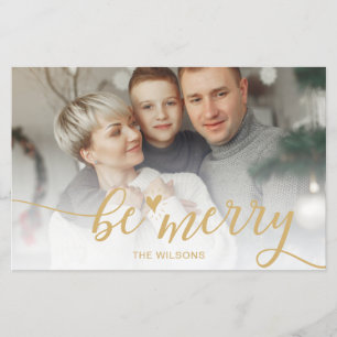 Budget Sei Merlin Script Gold Foto Holiday Card