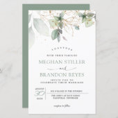 Budget - Serene Eukalyptus Greenery Blätter Weddin (Vorne/Hinten)