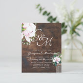 BUDGET Shabby Pink Magnolia Chic Wedite Einladung (Stehend Vorderseite)