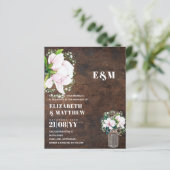 BUDGET Shabby Pink Magnolia Chic Wedite Einladung (Stehend Vorderseite)