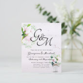 BUDGET Shabby Pink Magnolia Chic Wedite Einladung (Stehend Vorderseite)