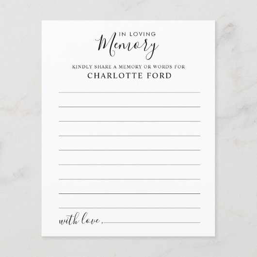 Budget Share a Memory Funerdance Card Flyer (Vorne)