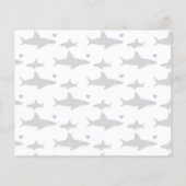 Budget Shark Blue Ocean Baby Dusche Einladung (Rückseite)