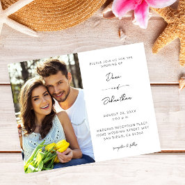 Budget Side Foto Moderne Kalligraphie Hochzeit Flyer
