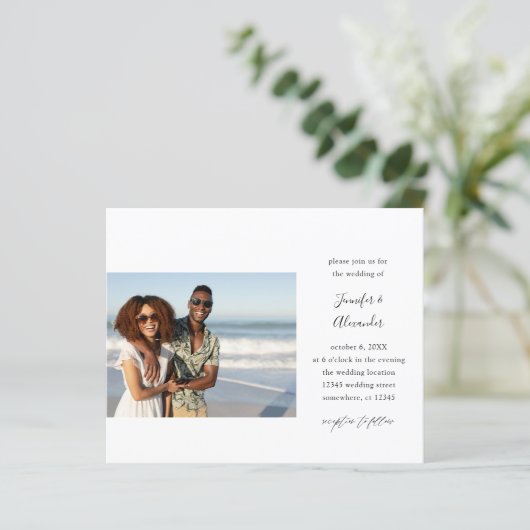 Budget Side Two Foto Calligraphy Wedding (Stehend Vorderseite)