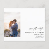 Budget Side V Foto Moderne Save-the-Date-Karte (Vorderseite)
