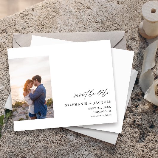 Budget Side V Foto Moderne Save-the-Date-Karte