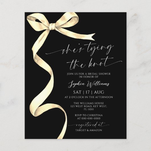 Budget Sie bindet das Brautparty des Knot-Gold-Bow (Vorderseite)