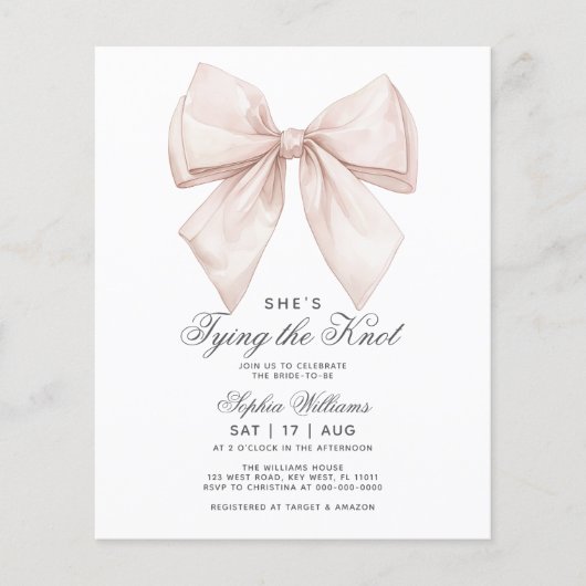 Budget Sie bindet das Brautparty des Knotens (Vorderseite)