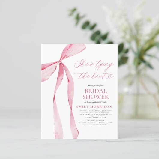 Budget Sie bindet die Knot-Einladung (Stehend Vorderseite)