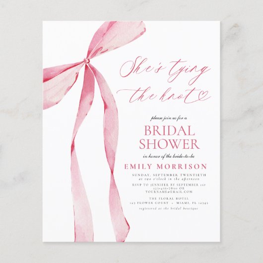 Budget Sie bindet die Knot-Einladung Flyer (Vorne)