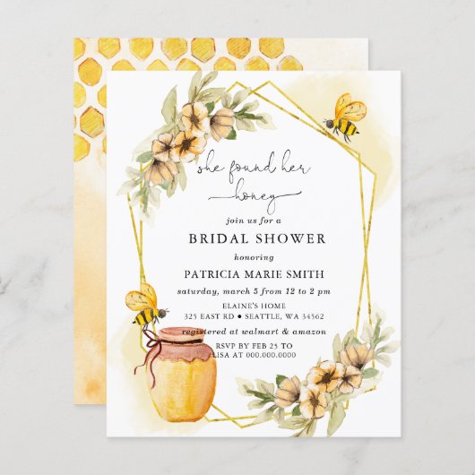 Budget Sie fand ihr Honey Bee Brautparty (Vorne/Hinten)