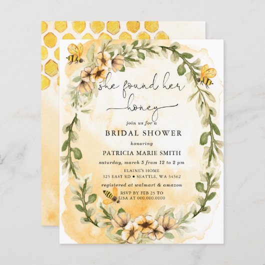 Budget Sie fand ihr Honey Bee Brautparty (Vorne/Hinten)