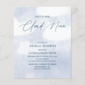 Budget Sie ist auf Cloud Nine Brautparty Einladung (Vorderseite)