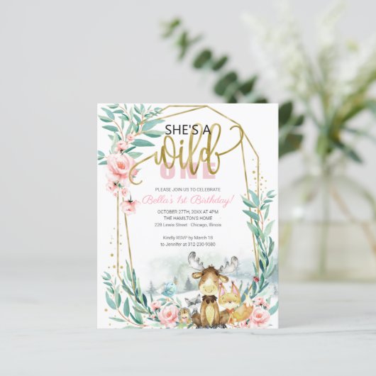 Budget Sie ist eine wilde Einladung zum ersten Geb (Stehend Vorderseite)