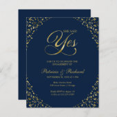 Budget Sie sagte ja Engagement Partei Einladung (Vorne/Hinten)