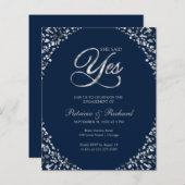 Budget Sie sagte ja Engagement Partei Einladung (Vorne/Hinten)