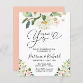 Budget Sie sagte ja Engagement Partei Einladung (Vorne/Hinten)