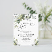 Budget Sie sagte Ja Engagement Party Ankündigung (Stehend Vorderseite)