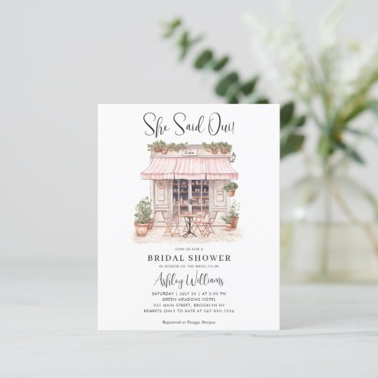 Budget Sie sagte Oui Paris Theme Cafe Brautparty (Stehend Vorderseite)