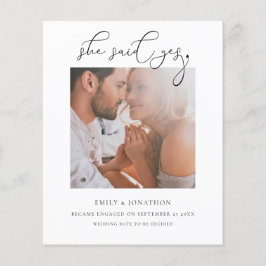 Budget Sie sagte Yes Script Foto Verlobung