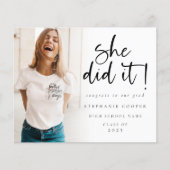 Budget Sie tat es Foto Abschluss Ankündigung (Vorderseite)