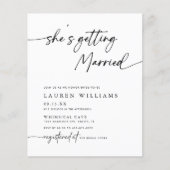 Budget Sie wird zu Brautparty einladen (Vorderseite)