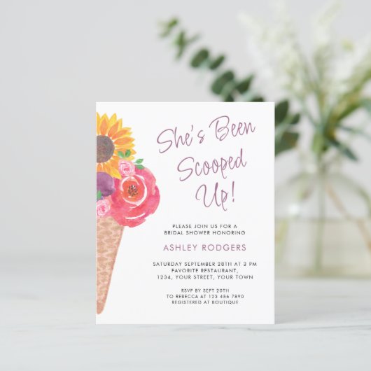 Budget Sie wurde Brautparty-Einladung aufgedeckt (Stehend Vorderseite)