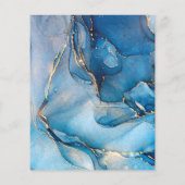 Budget Signature Script Blue Agate Wedding Einladu (Rückseite)