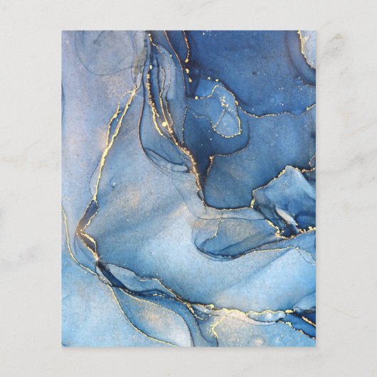 Budget Signature Script Blue Agate Wedding Einladu (Rückseite)