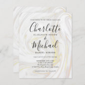 Budget Signature Script Marmor Hochzeitseinladung (Vorne/Hinten)