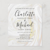 Budget Signature Script Marmor Hochzeitseinladung (Vorderseite)