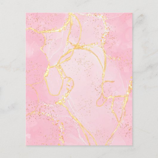 Budget Signature Script Rosa Marmorhochzeit Einlad (Rückseite)