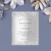 Budget Silber Glitzer Glitzern Hochzeitseinladung