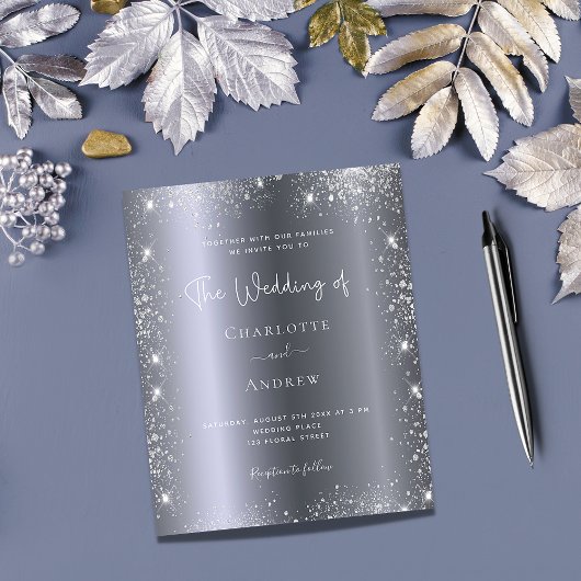 Budget silber Glitzer Metall Hochzeit