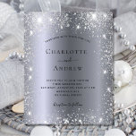 Budget silber Glitzer Metall Hochzeit<br><div class="desc">Eine moderne,  elegante und minimalistische Einladung zur Hochzeit. Imitate silber metallische Hintergrund mit Imitaten Glitzer Staub verziert. Personalisieren und fügen Sie Ihre Namen und Hochzeitsdetails. Schwarze Buchstaben.</div>