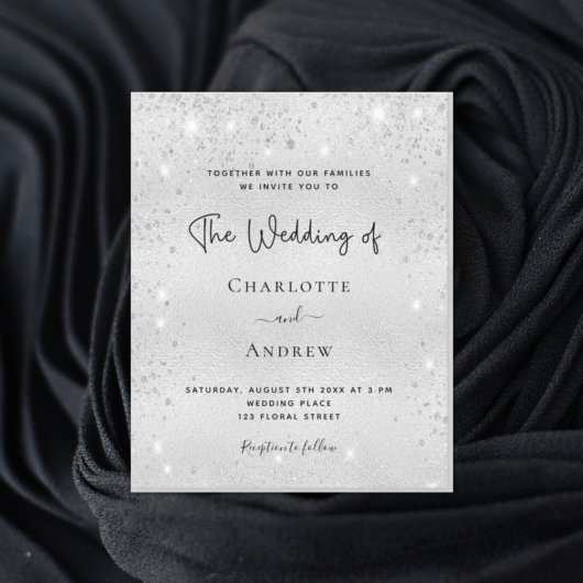 Budget silber Glitzer Moderne Hochzeit