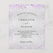 Budget Silber lila Social Media Icons Hochzeit (Vorderseite)