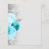 Budget Silber Teal Blumen 25. Jubiläumsfeier (Rückseite)