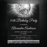 Budget Silver 50. Geburtstag Silver Disco Ball Flyer<br><div class="desc">Budget Silver 50 Geburtstagsparty Silver Disco Ball Party Einladung. Die 50. Geburtstagsfeier in Silber und Schwarz lädt zu einer modernen 50. Geburtstagsparty ein.</div>