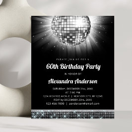 Budget Silver 60. Geburtstagsparty 70's Disco Ball Flyer