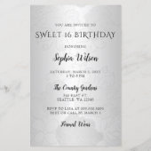 Budget Silver Black Dress Sweet 16 Einladung (Rückseite)