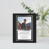 Budget Silver & Black Foto Graduation Party (Stehend Vorderseite)