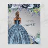 Budget Silver Blue Dress Sweet 16 Geburtstag (Vorderseite)