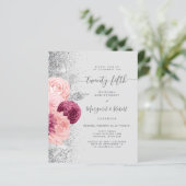 Budget Silver Blush Floral 25th Anniversary (Stehend Vorderseite)
