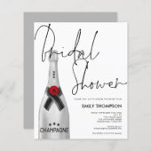 Budget Silver Champagne Script White Brautparty (Vorne/Hinten)