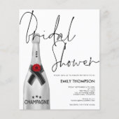 Budget Silver Champagne Script White Brautparty (Vorderseite)