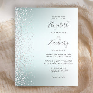 Budget Silver Confetti Aqua Ombre Wedite