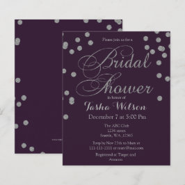 Budget Silver Confetti Bridal Dusche Einladung